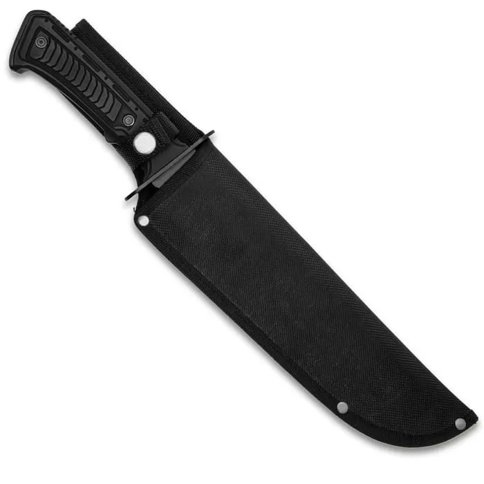 Amazon Jungle Survivor Fixed Blade Knife And Sheath - Stainless Steel Blade, ABS Handle - Length 15" - Image 3