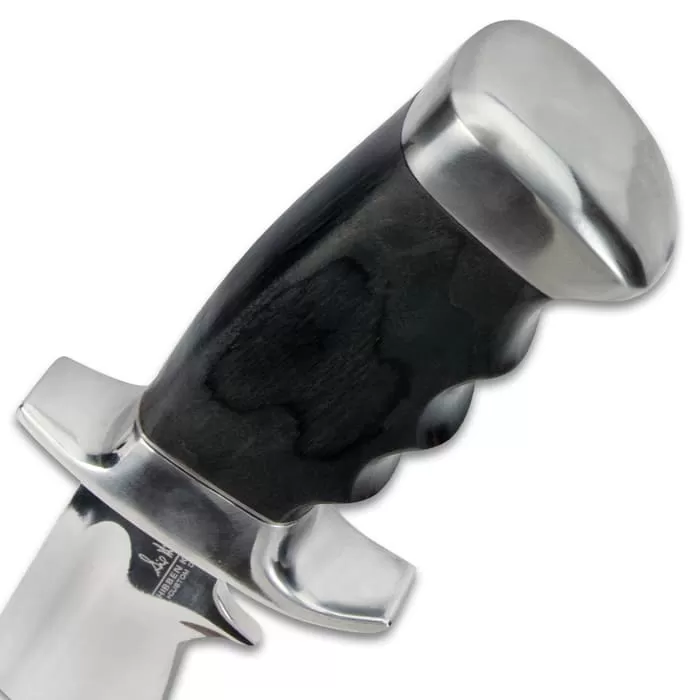 Gil Hibben Legionnaire Bowie Knife - 7Cr17 Stainless Steel Blade, Black Pakkawood Handle, Stainless Steel Guard And Pommel, Leather Belt Sheath - Image 3