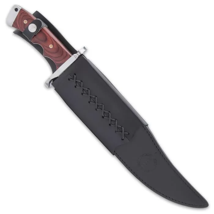 Hibben Bloodwood Magnum Bowie Knife And Sheath - 3Cr13 Stainless Steel Blade, Bloodwood Handle - Length 18 1/4β - Image 3