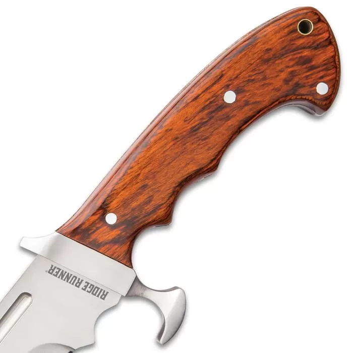 Ridge Runner Woodland Reverie Bowie / Fixed Blade Knife - Stainless Steel, Full Tang - Genuine Zebrawood - Nylon Sheath - Collecting, Field Use, Display And More - 13 1/4" - Image 3