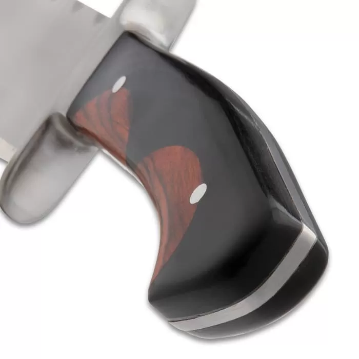 Ridge Runner Peruvian Bowie Knife And Sheath - Stainless Steel Blade, Wooden Handle, Stainless Steel Pins - Length 16 7/10β - Image 3