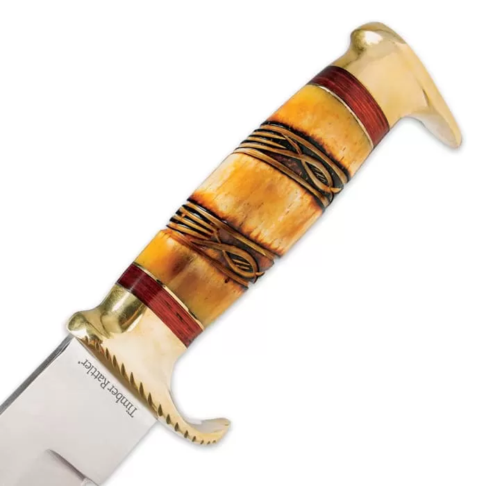 Timber Rattler Amarillo Skies Bowie Fixed Blade Knife Genuine Bone - Image 3