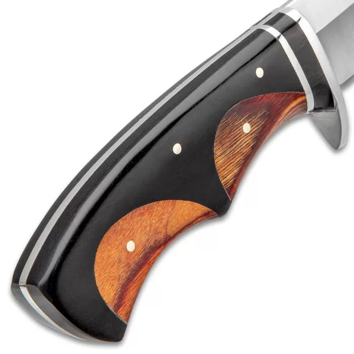 Timber Wolf Peruvian Fixed Blade Knife With Sheath - 3Cr13 Stainless Steel Blade, Wooden Handle, Stainless Steel Guard - Length 10 3/4β - Image 3