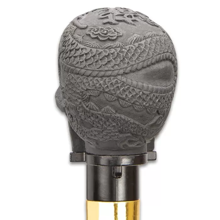 Chinese Dragon Skull Head Sword Cane - Stainless Steel Blade, Resin Handle, Aluminum Shaft, Rubber Toe - Length 37β - Image 3
