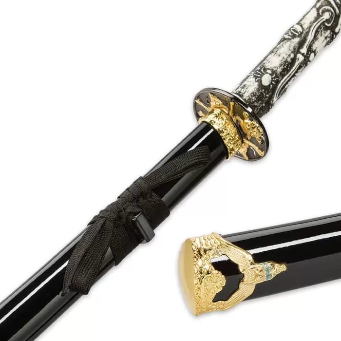 "Something Wicked" Skull And Bones Fantasy Katana Sword With Scabbard - Image 3