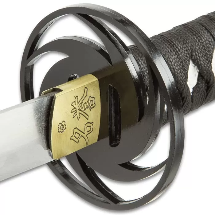 Undercover Tactical Two-Piece Sword Set With Scabbards - Carbon Steel Blades, Cotton Wrapped Wooden Handles, Display Stand - Image 3