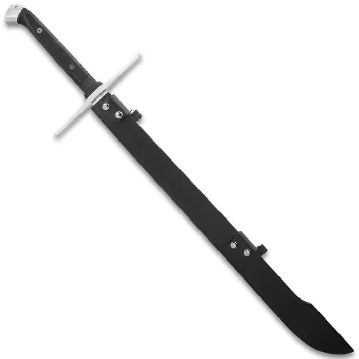 Honshu Boshin Grosse Messer Sword - 1060 Carbon Steel Blade, TPR Textured Handle, Stainless Guard And Pommel - Length 42 1/8β - Image 3