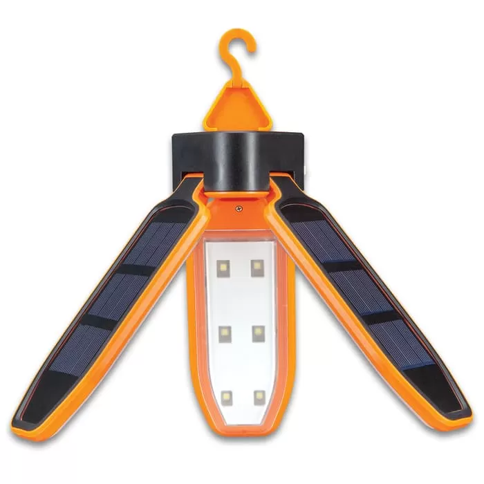 Trailblazer Tri-Folding Solar Camping Light - 18 LEDs, Built-In Battery, Micro USB Charging Cable, Tough ABS Construction, Hanging Hook - Image 4