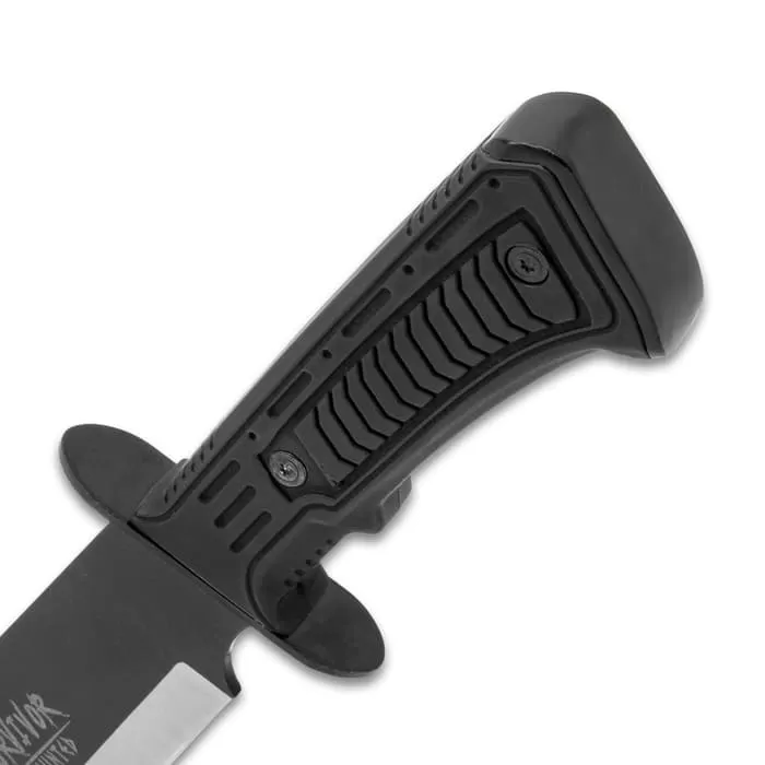 Amazon Jungle Survivor Fixed Blade Knife And Sheath - Stainless Steel Blade, ABS Handle - Length 15" - Image 4