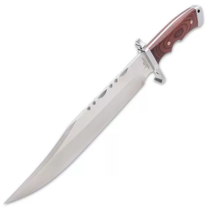 Hibben Bloodwood Magnum Bowie Knife And Sheath - 3Cr13 Stainless Steel Blade, Bloodwood Handle - Length 18 1/4β - Image 4