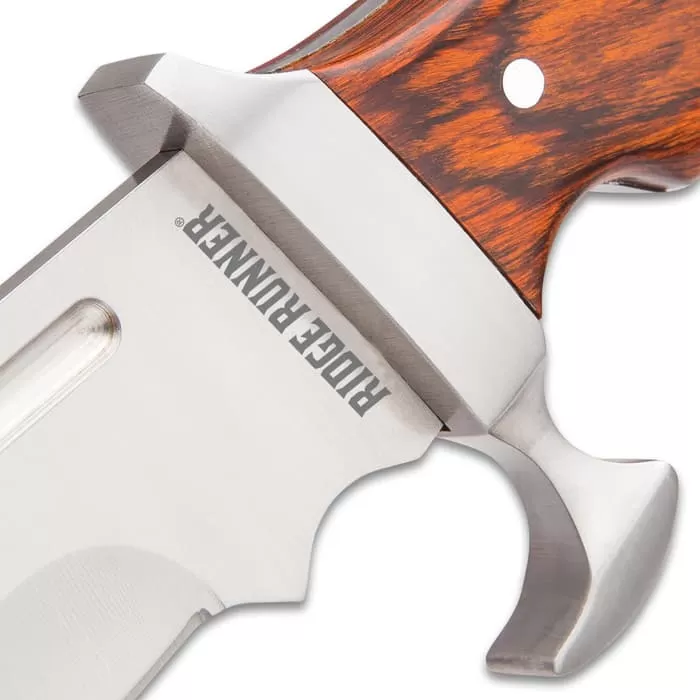 Ridge Runner Woodland Reverie Bowie / Fixed Blade Knife - Stainless Steel, Full Tang - Genuine Zebrawood - Nylon Sheath - Collecting, Field Use, Display And More - 13 1/4" - Image 4