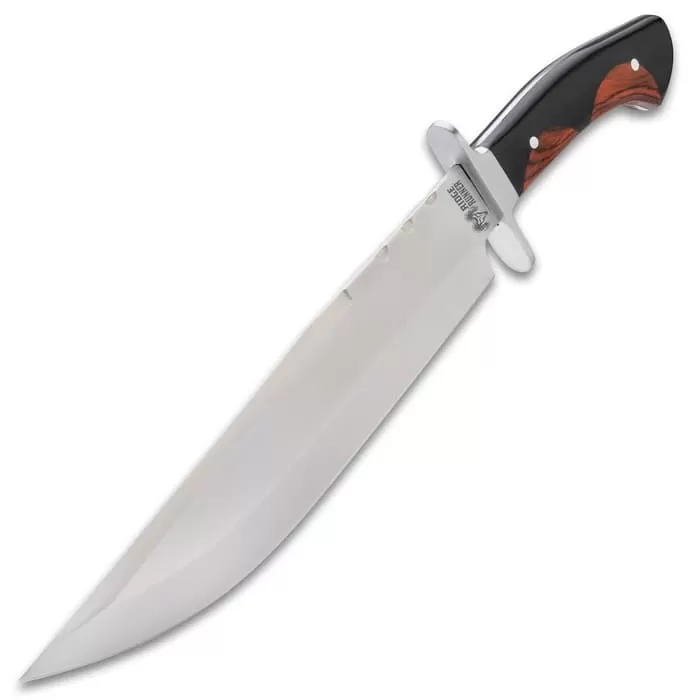 Ridge Runner Peruvian Bowie Knife And Sheath - Stainless Steel Blade, Wooden Handle, Stainless Steel Pins - Length 16 7/10β - Image 4