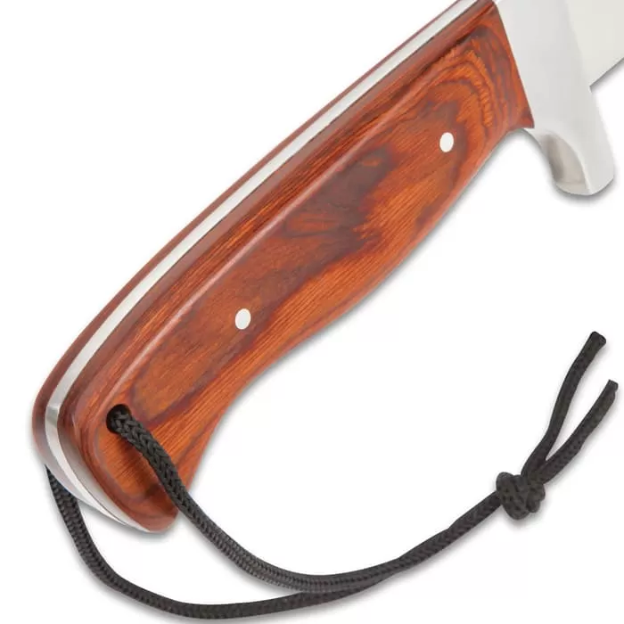 Timber Rattler Full-Tang Jungle Beast Machete - Stainless Steel Blade, Wooden Handle, Lanyard Cord - Length 25β - Image 4