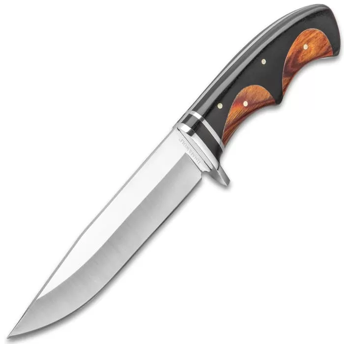 Timber Wolf Peruvian Fixed Blade Knife With Sheath - 3Cr13 Stainless Steel Blade, Wooden Handle, Stainless Steel Guard - Length 10 3/4β - Image 4