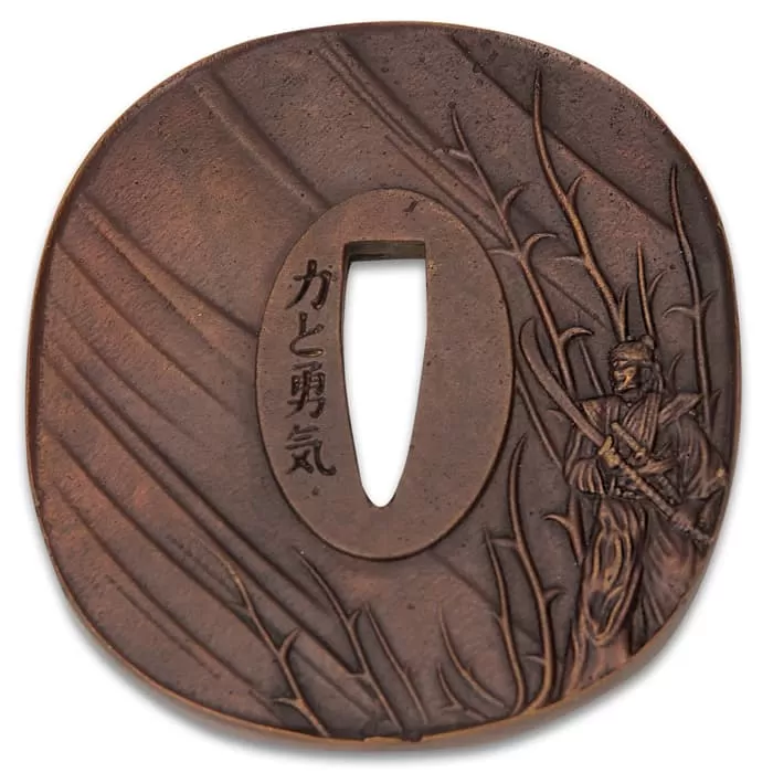 Shikoto Hidden Samurai Tanto And Scabbard - T10 Carbon Steel Blade, Clay-Tempered, Genuine Rayskin, Brass Tsuba - Length 20β - Image 4