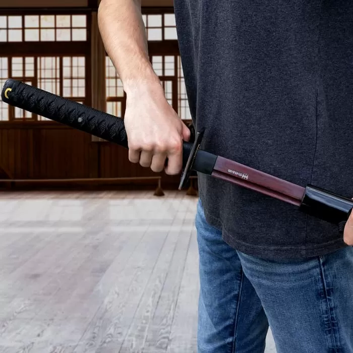 Shinwa Black Knight Handmade Katana / Samurai Sword - Hand Forged Black Damascus Steel - Razor Sharp, Full Tang - Fully Functional, Battle Ready, Ninja Sleek - Faux Ray Skin, Cord Wrap, Dragon Tsuba - Image 4