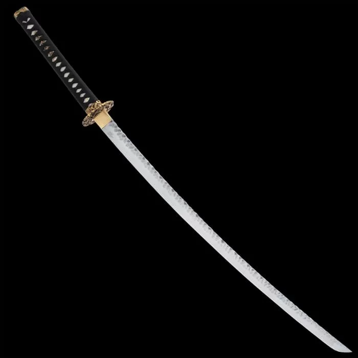 Sokojikara Hammered-Work Katana And Scabbard - Damascus And Hammered Steel Blade, Cord-Wrapped Handle - Length 39 1/2" - Image 4