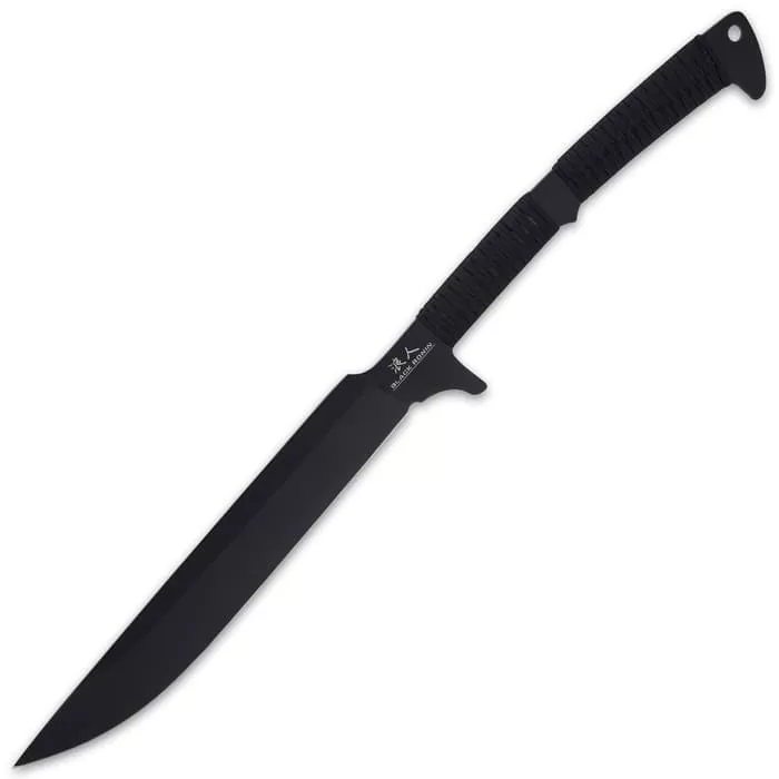 Black Ronin Black Tak-Kana Sword With Scabbard - One-Piece 3Cr13 Stainless Steel, Wrapped Handle, Lanyard Hole - Length 29 1/2” - Image 4