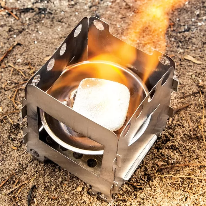 Trailblazer Ultralight Folding Camp Stove With Pouch - Solid Stainless Steel Construction, Breaks Down Into Pieces - Dimensions 4 1/4βx 3 1/2β - Image 5