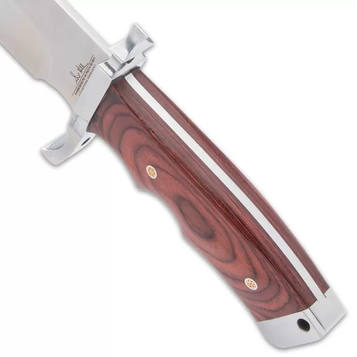 Hibben Bloodwood Magnum Bowie Knife And Sheath - 3Cr13 Stainless Steel Blade, Bloodwood Handle - Length 18 1/4β - Image 5