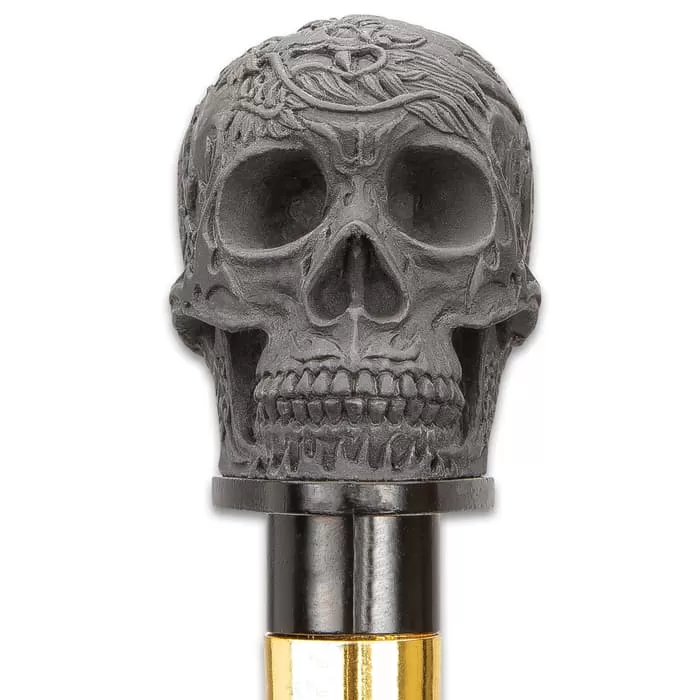 Chinese Dragon Skull Head Sword Cane - Stainless Steel Blade, Resin Handle, Aluminum Shaft, Rubber Toe - Length 37β - Image 5