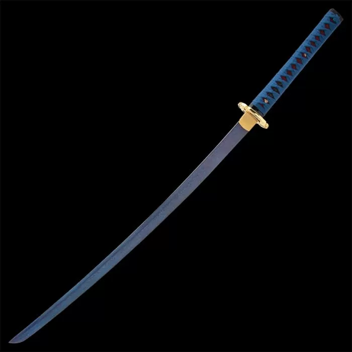 Shinwa Lazuli Handmade Katana / Samurai Sword - Exclusive Hand Forged Blue Damascus Steel - Genuine Ray Skin - Ornate Dragon Tsuba / Guard - Fully Functional, Battle Ready, Ninja Fierce - Image 5