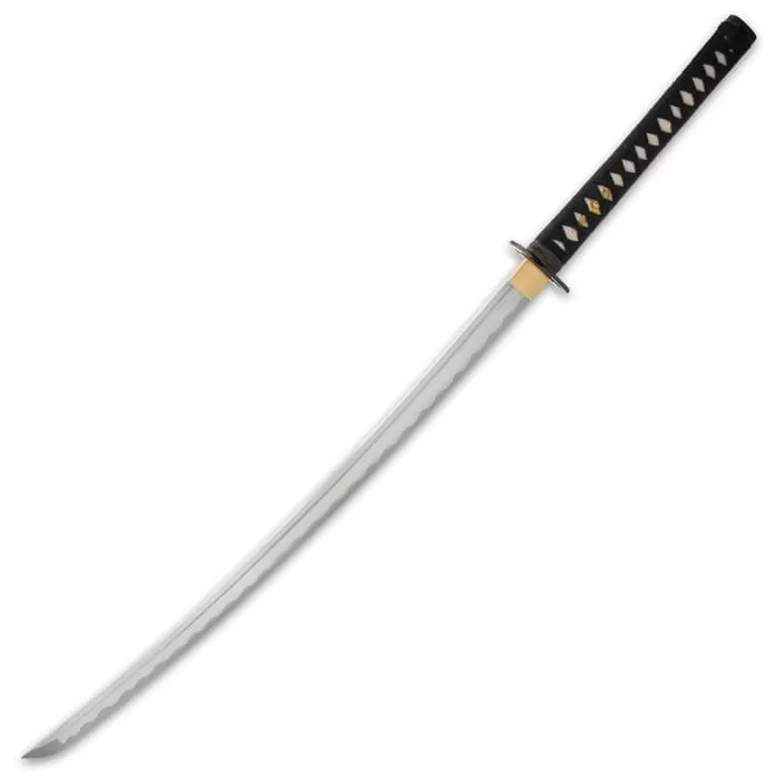Shinwa Miyamoto Katana And Scabbard - 1045 Carbon Steel Blade, Hardwood Handle, Genuine Rayskin - Length 41 7/10β - Image 5