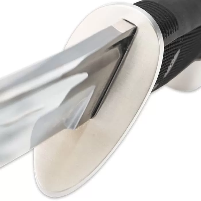 Honshu Boshin Wakizashi - Modern Tactical Samurai / Ninja Sword - Hand Forged 1060 Carbon Steel - Full Tang, Fully Functional, Battle Ready - Black TPR, Steel Guard And Pommel, Lanyard Hole - Scabbard - Image 5