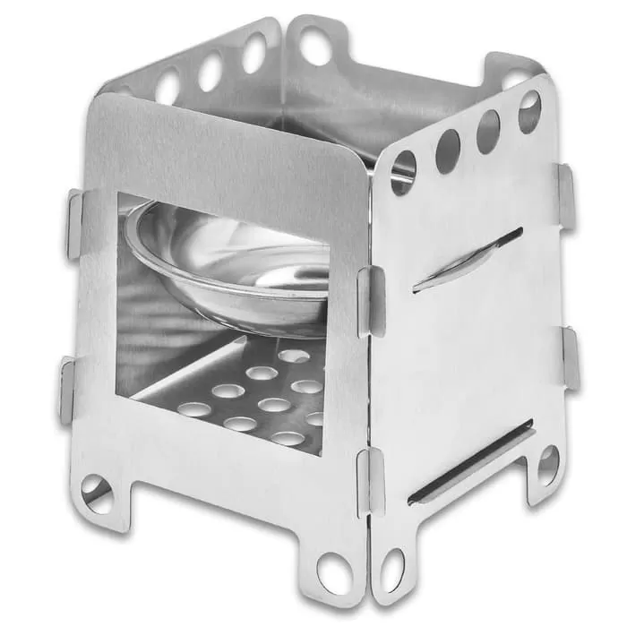 Trailblazer Ultralight Folding Camp Stove With Pouch - Solid Stainless Steel Construction, Breaks Down Into Pieces - Dimensions 4 1/4βx 3 1/2β - Image 6