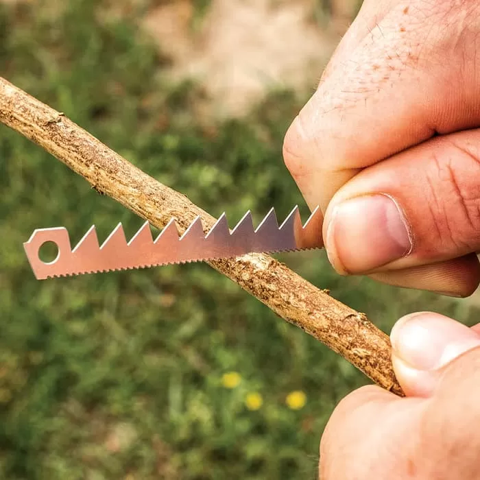 Trailblazer Survival Multi-Tool Card - Aluminum Construction, Multiple Fish Hooks, Arrow Head, Needles, Saws - Dimensions 3 1/2βx 2β - Image 6