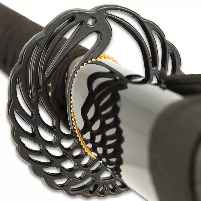 Shinwa HellFyre Damascus Royal Warrior Katana - Hand-Forged Damascus Steel Blade, Hardwood Handle, Black Cord Wrap - Image 6
