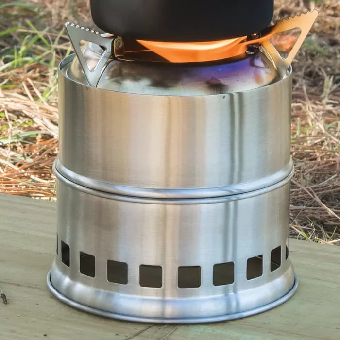 Trailblazer Wood Burning Stove With Bag - Stainless Steel Construction, Compact, Stable Cooking Surface, Environmentally Safe - Image 7