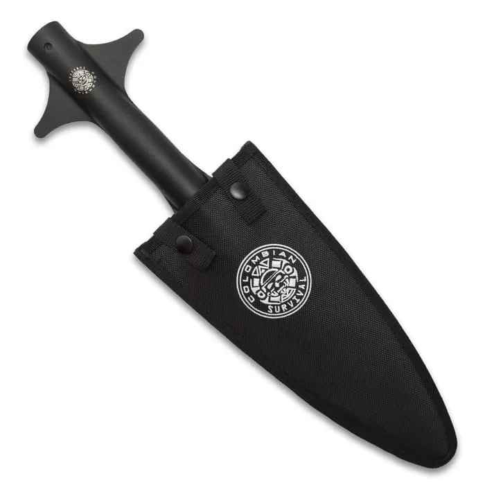 Colombian Colossal Spearhead With Sheath - 65MN High Carbon Steel - Length 11” - Image 7